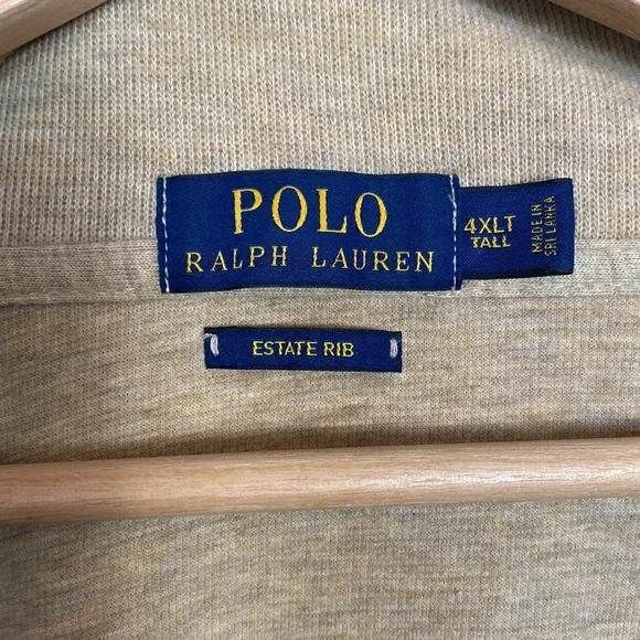 Polo Ralph Lauren ribbed knit in honey color soft cotton size 4XLT 1/4 zip - Picture 5 of 7